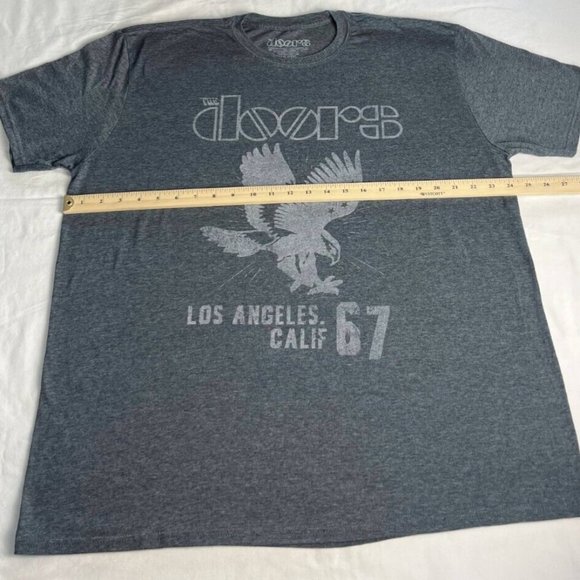 The Doors T-Shirt Women Size 2X Gray Crewneck Los Angeles Calf 67 Graphic Cotton - Picture 3 of 4